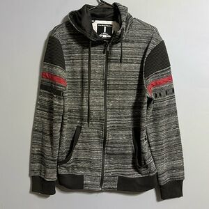 I jeans by buffalo hoodie size medium multicolor gray white black zip front